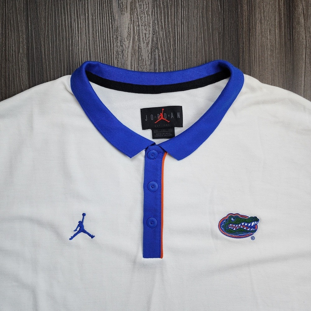 Florida Gators Air Jordan Polo Men's White/Blue Mens XXL New